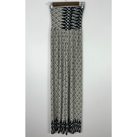Gilli Jumpsuit‎ Women XS Strapless Smocked Bodice Black Tribal Boho Festival - Picture 1 of 6